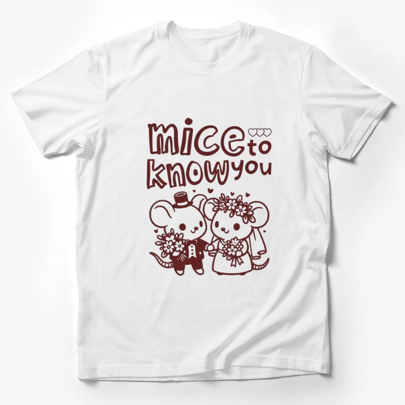 Niedliche Mäusehochzeit Illustration Herren T-Shirt