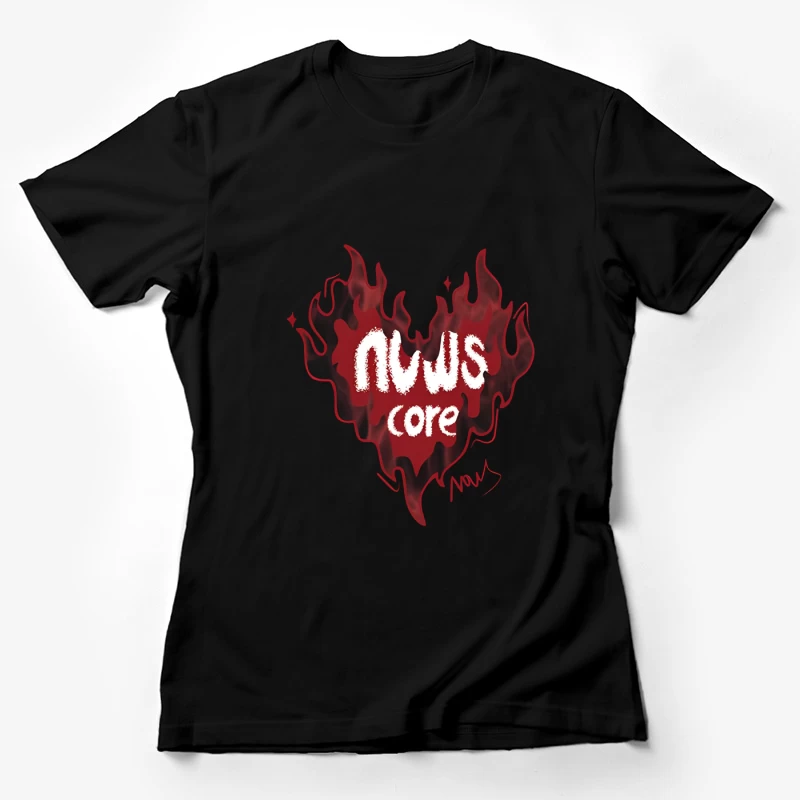 Flammenherz mit Text Damen T-Shirt