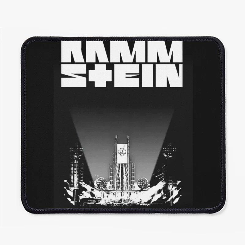 Rammstein Industrial Metal Concert Stage Design in Black and White Mouse Pad