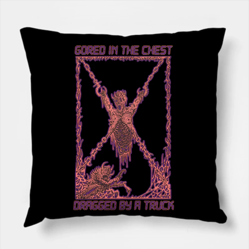 Sanguisugabogg Gored In The Chest Throw Pillow