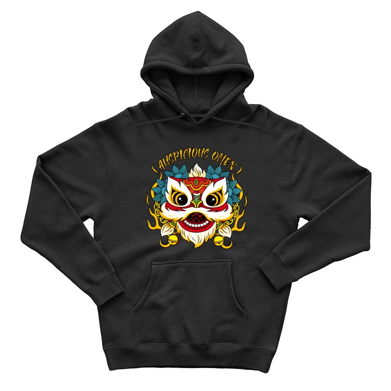Auspizien-Maske mit Flammen und Blumen Herren Pullover Hoodie