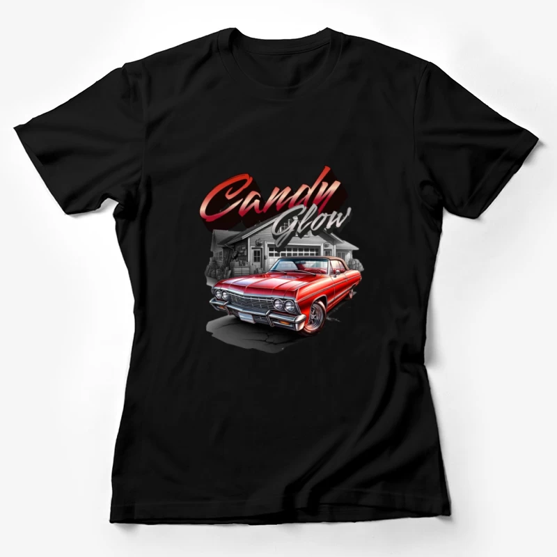 Candy-Lackauto vor Garage Damen T-Shirt
