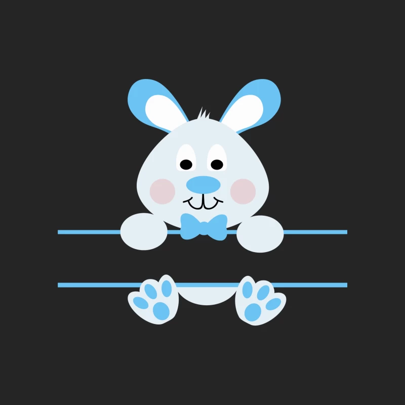Lapin mignon avec nœud papillon bleu Femme Sweat-shirt à enfiler