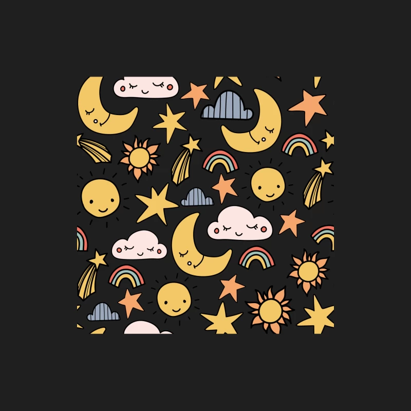 Ciel de nuit joyeux avec lune et étoiles Homme Débardeur
