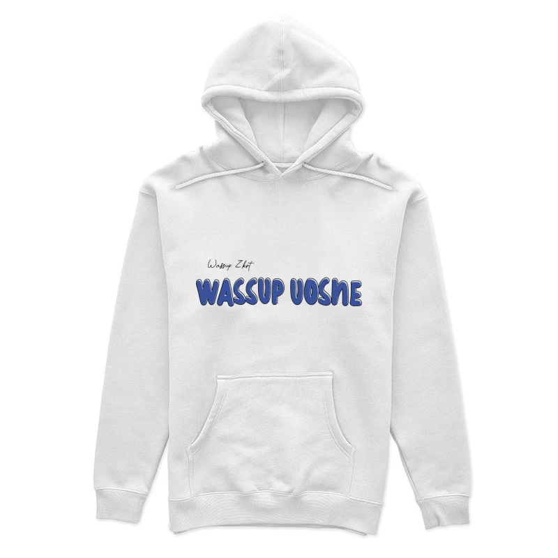 Moderne Schrift auf Blau Damen Pullover Hoodie