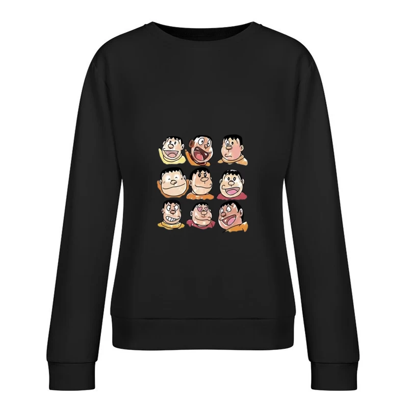 Différentes expressions faciales du personnage de bande dessinée Femme Sweat-shirt à enfiler