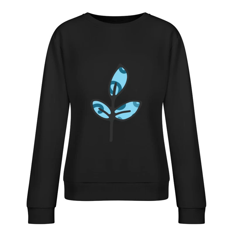 Feuille stylisée bleue Femme Sweat-shirt à enfiler