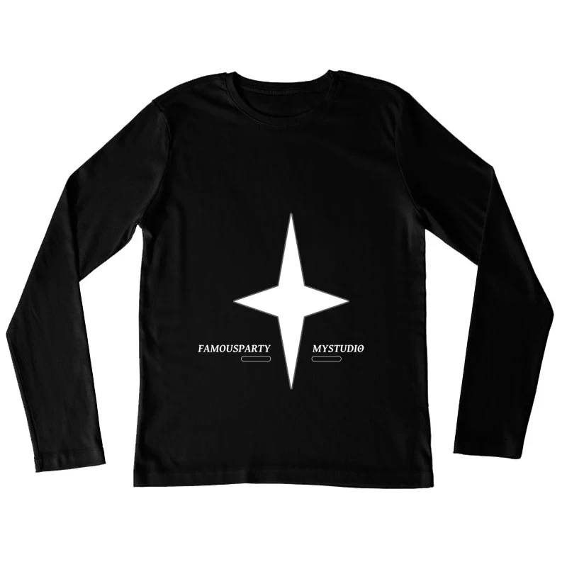 Minimalistisches Sternenlogo Damen Langarm T-Shirt