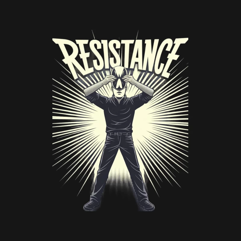 Graphic Design of Resistance: Silhouetted Figure Symbolizing Rebellion Mouse Pad
