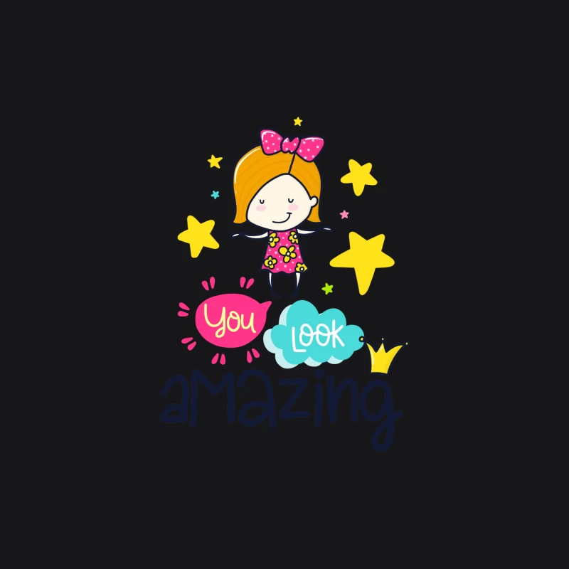 Fille avec Étoiles et Message Inspirant Femme Sweat à capuche
