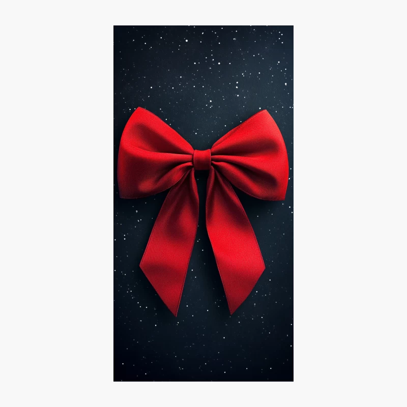 Elegant Red Bow Against Starry Night: Festive Holiday Glamour iPhone Case