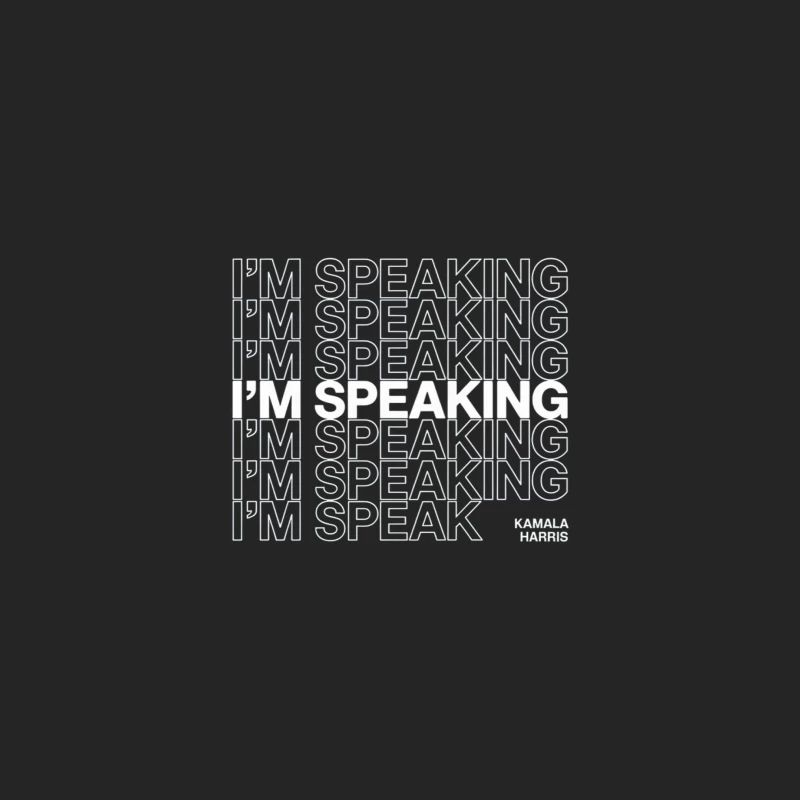 Minimalist Repetitive Text: "I'm Speaking" Typography Male Pullover Sweatshirt