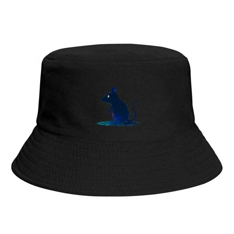 Dark Blue Mouse Silhouette Digital Illustration Bucket Hat