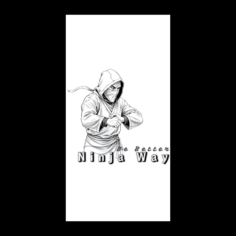 Masked Ninja Warrior in White Hood - The Ninja Way iPhone Case