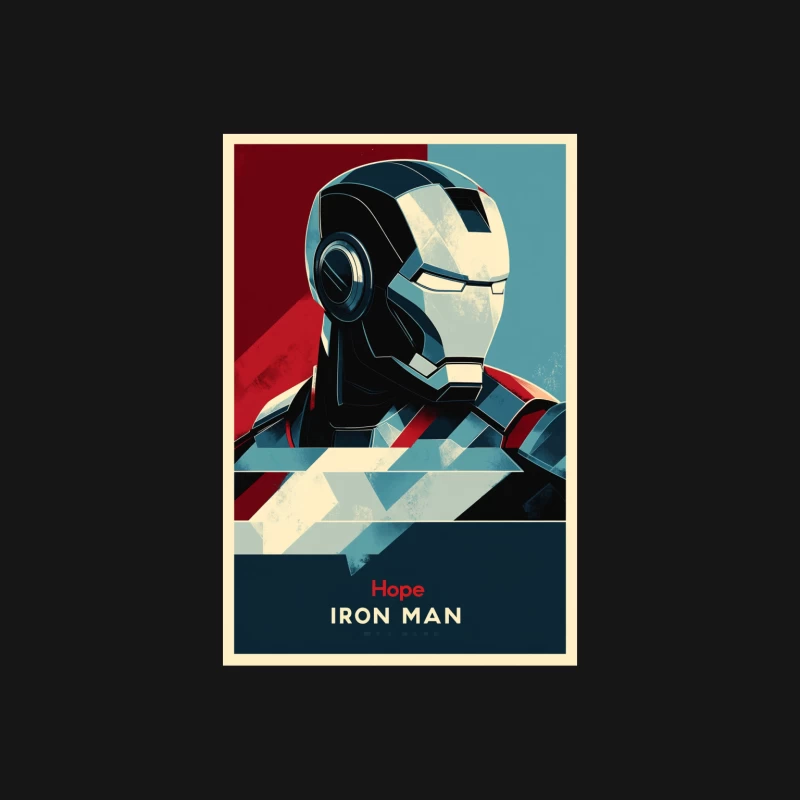 Retro Iron Man Hope Poster: Marvel Superhero in Graphic Design Male Long Sleeve T-Shirt