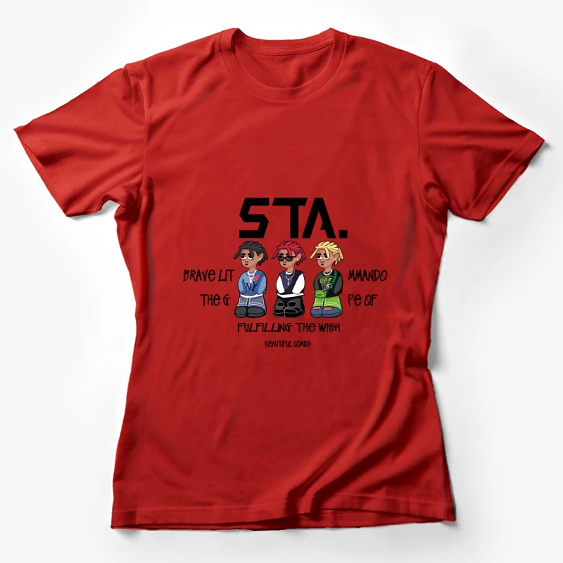 Coole animierte Figuren mit Sonnenbrillen Damen T-Shirt