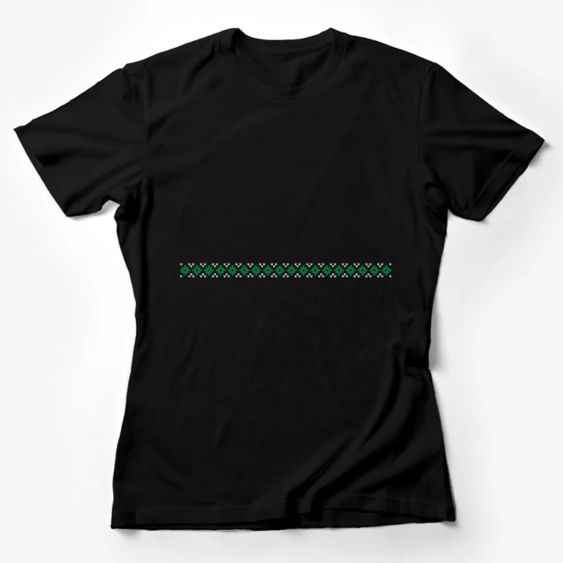 Motif géométrique en vert et blanc Femme T-Shirt