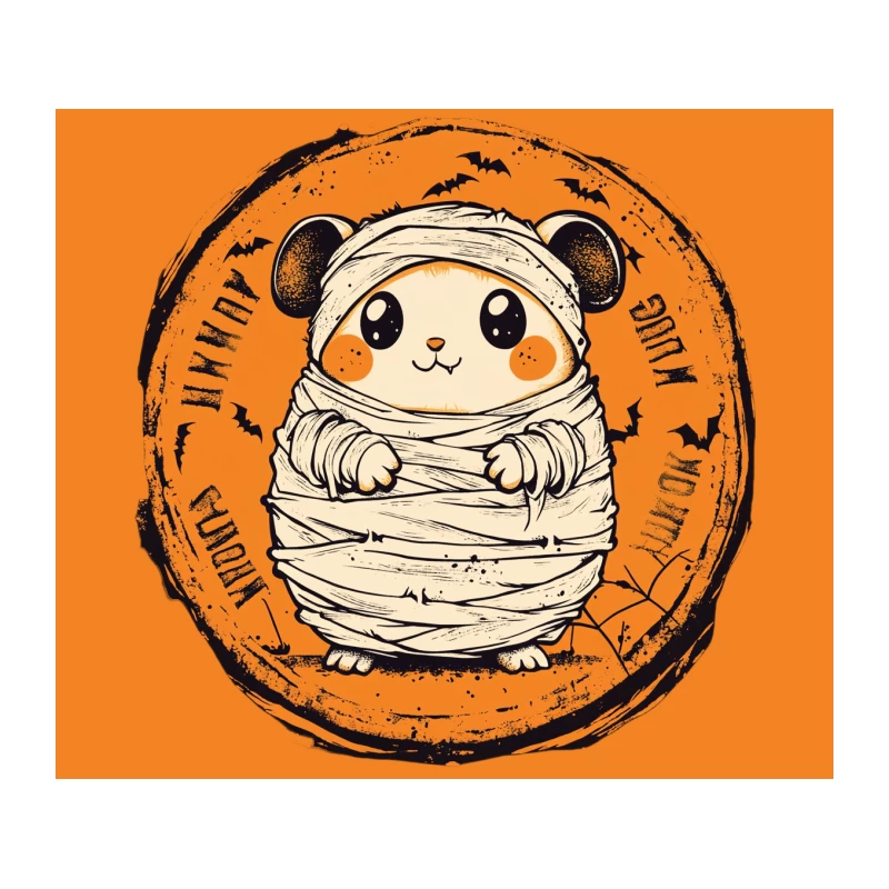 Cute Mummy Panda Halloween Cartoon Tapestry