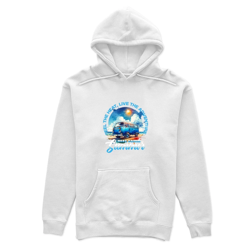 Aventure estivale avec van bleu Femme Sweat à capuche
