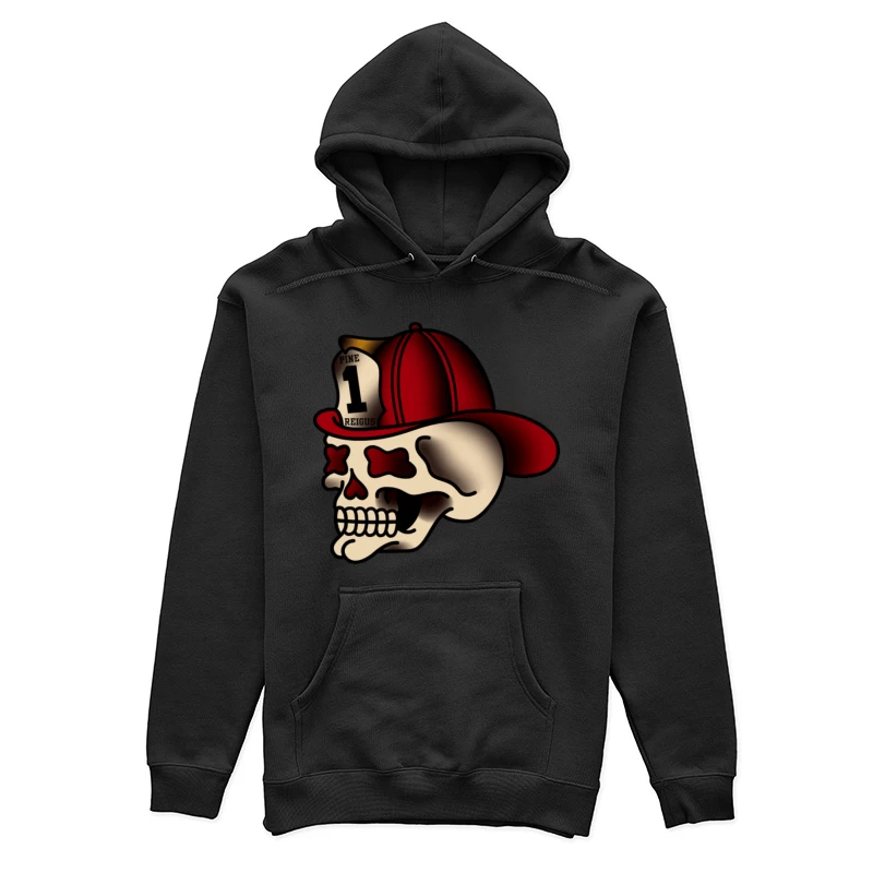 Totenkopf mit Feuerwehrhelm Damen Pullover Hoodie