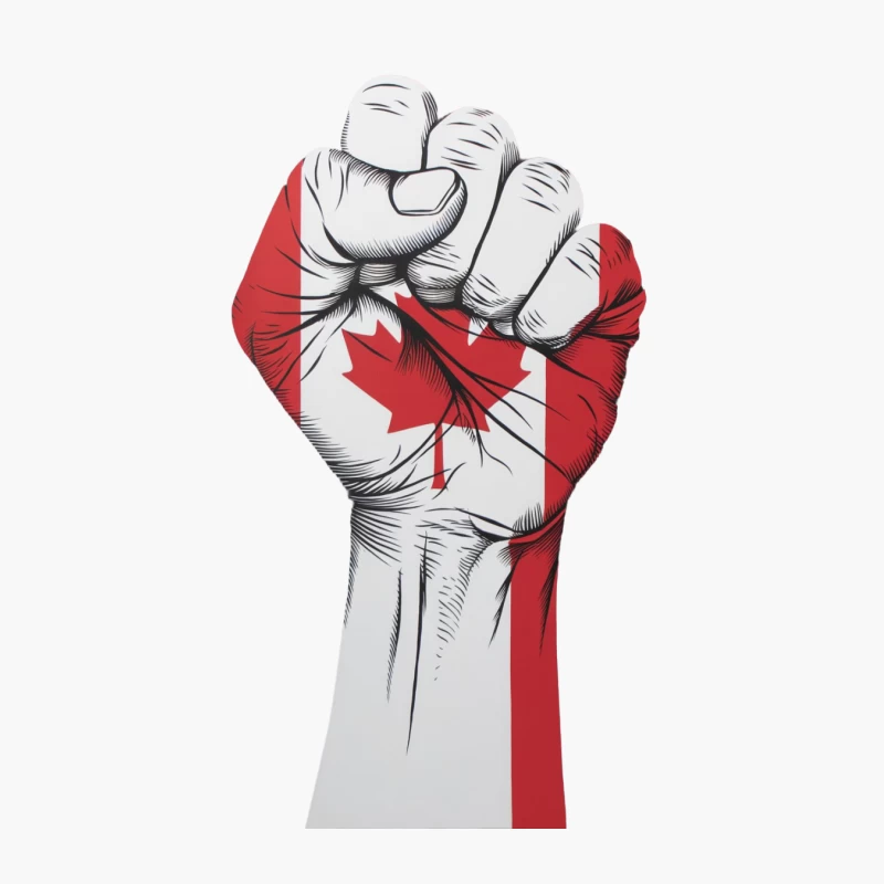 Canadian Patriotic Fist: Strength and National Pride Cotton Tote Bag