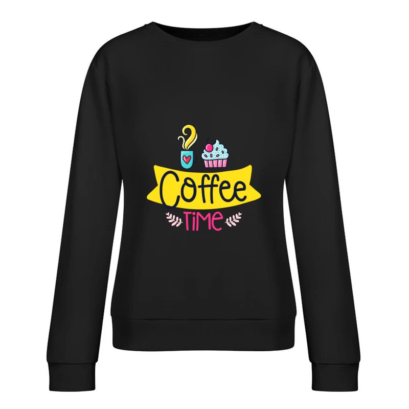 Pause café avec cupcake Femme Sweat-shirt à enfiler
