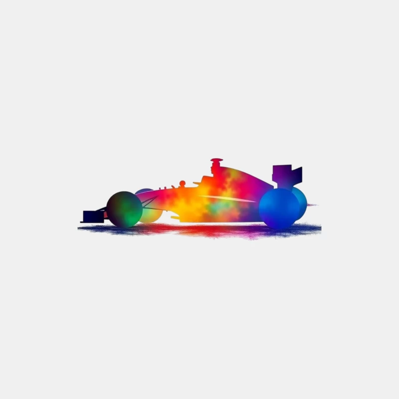 Colorful Abstract Race Car Silhouette Male Tank Top