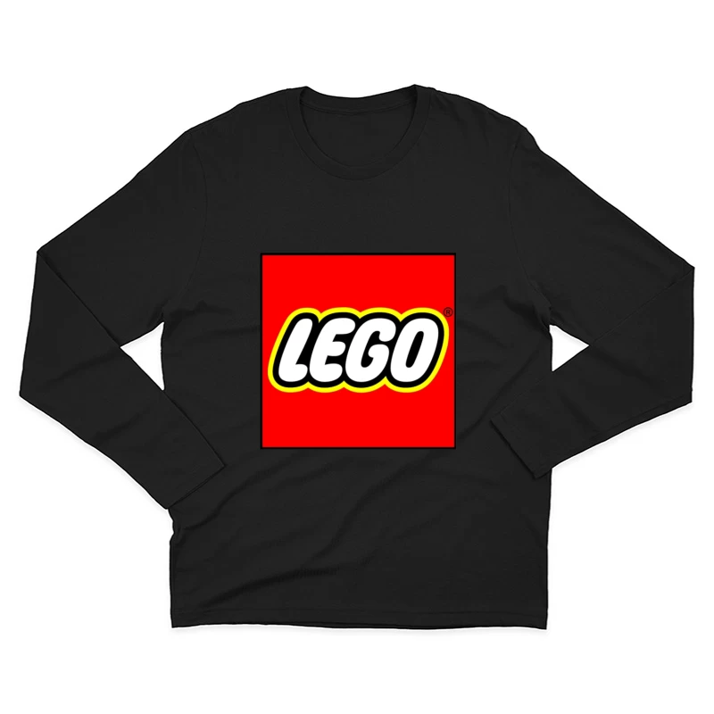 Classic LEGO Logo with Red Background and Yellow Border Male Long Sleeve T-Shirt