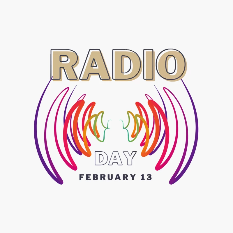 Radio Day – Vibrant Soundwave Celebration Cotton Tote Bag