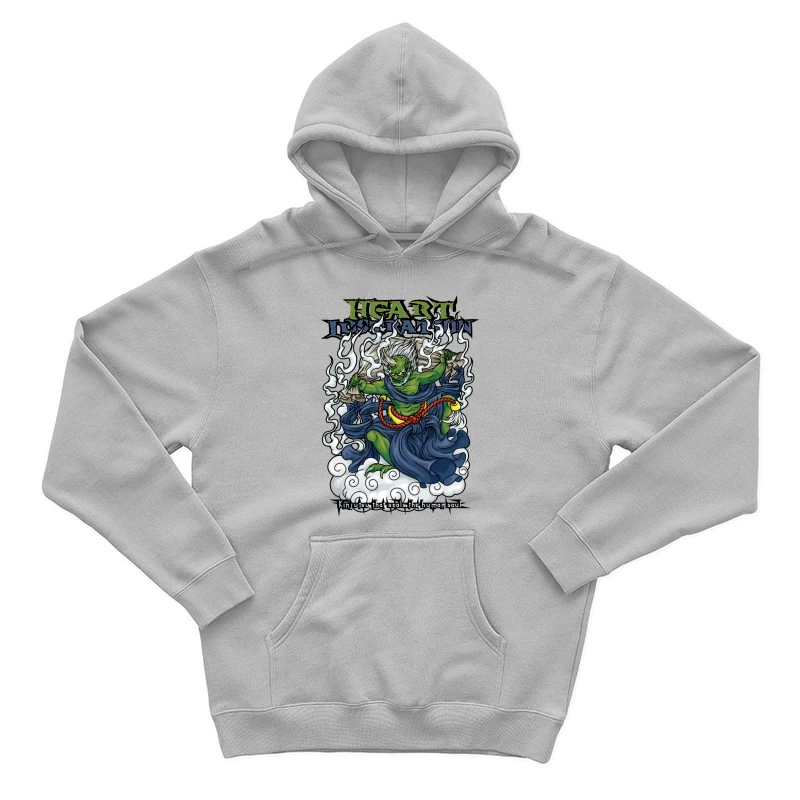 Demon Illustration with Kintsutsu Theme Male Pullover Hoodie