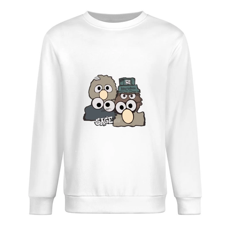 Lustige Cartoon-Vögel mit Hüten Herren Pullover Sweatshirt