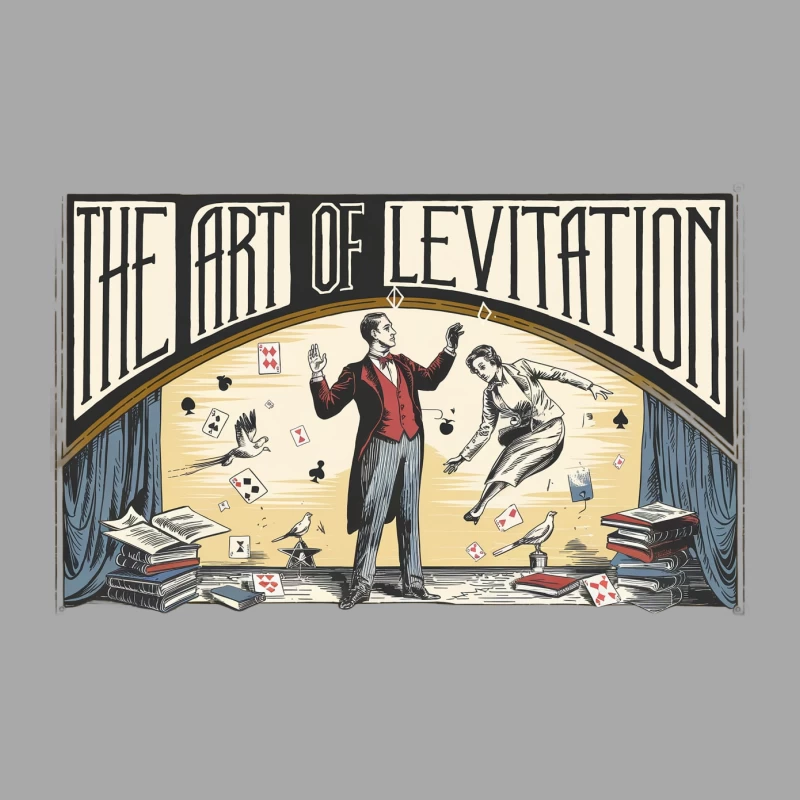 Vintage Illustration of The Art of Levitation Magic Female Pullover Hoodie