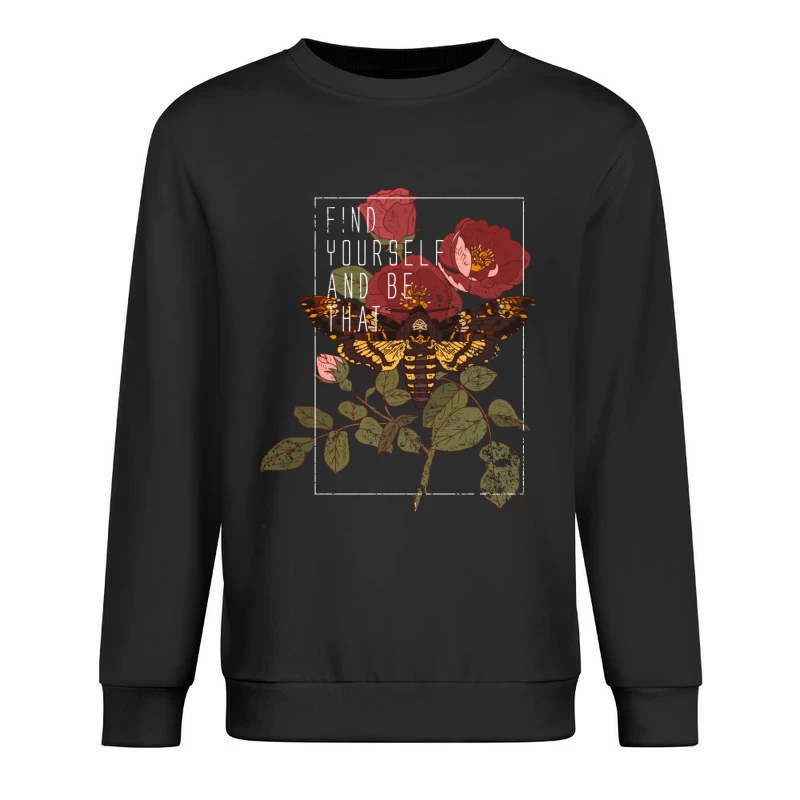 Papillon et Roses avec Citation Inspirante Homme Sweat-shirt à enfiler