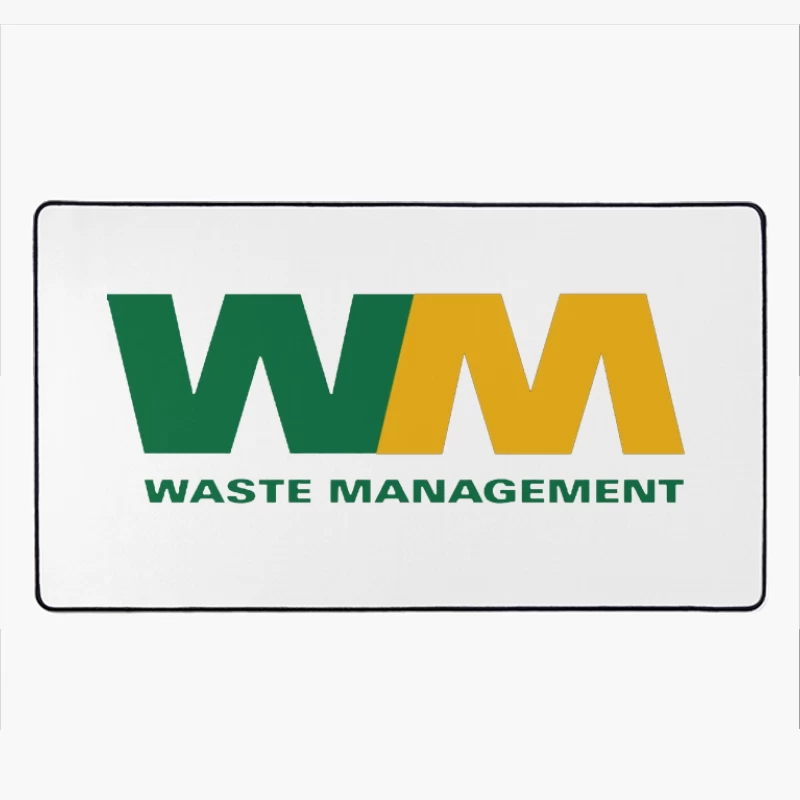 Waste Management (WM) Corporate Logo in Green and Yellow Desk Mat