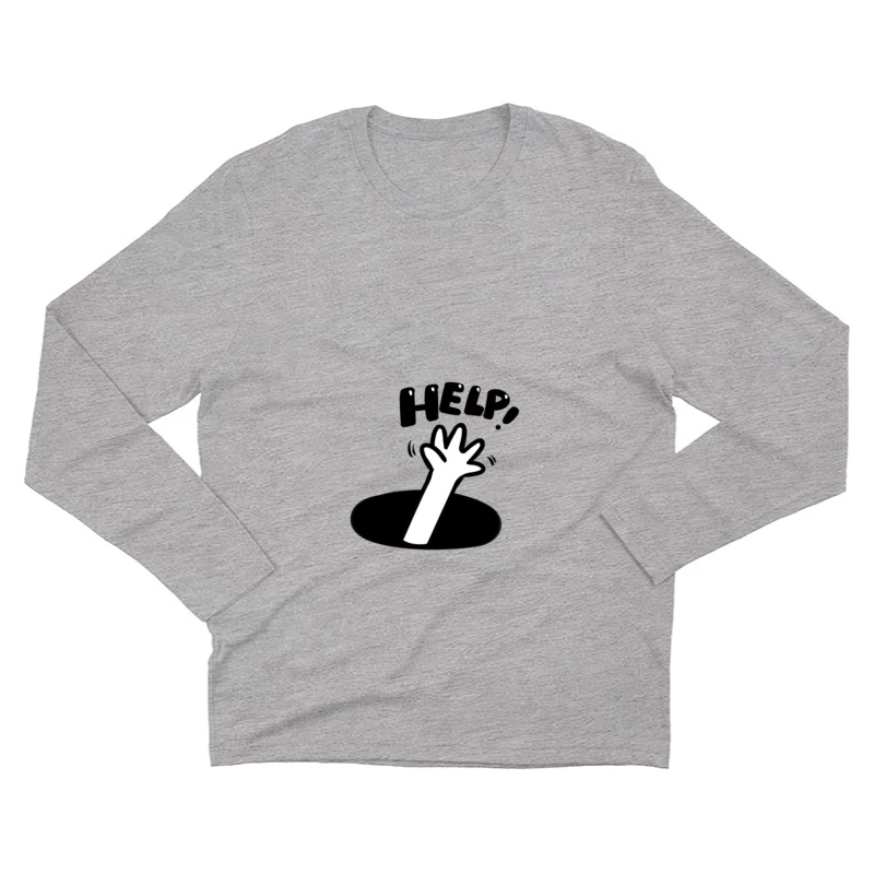 Hilfe suchende Hand bei Nacht Herren Langarm T-Shirt