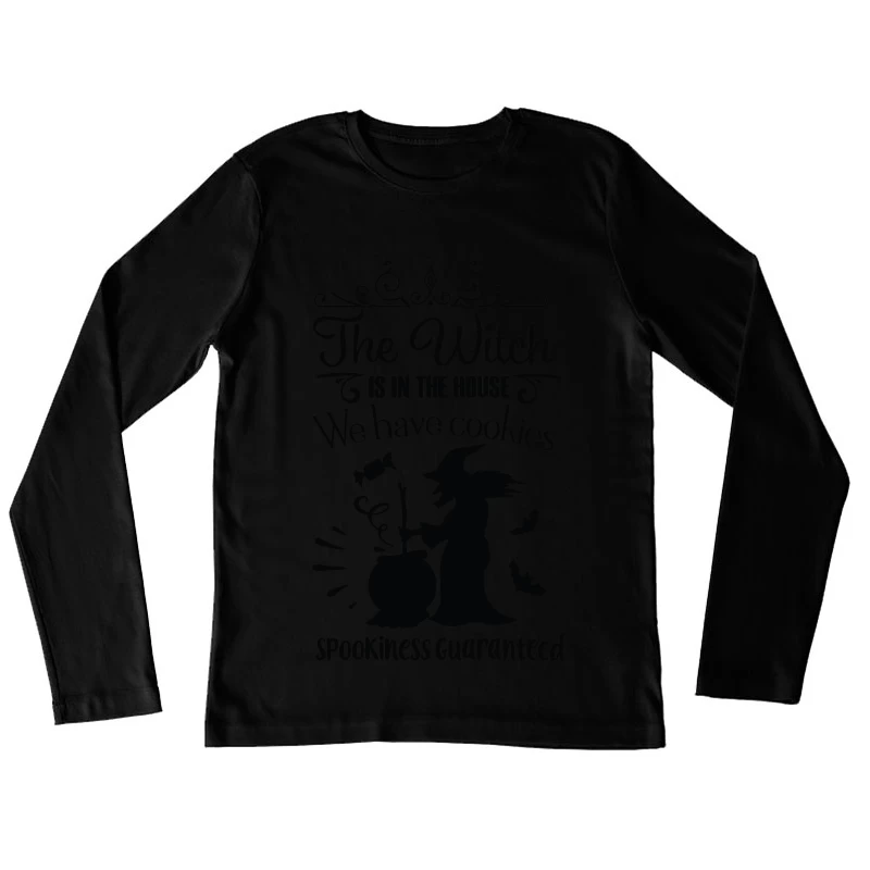 Affiche de sorcière joyeuse avec biscuits Femme Manches Longues T-Shirt