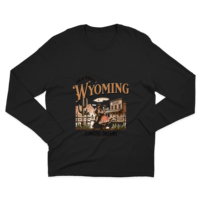 Danse Western dans le Wyoming Homme Manches Longues T-Shirt