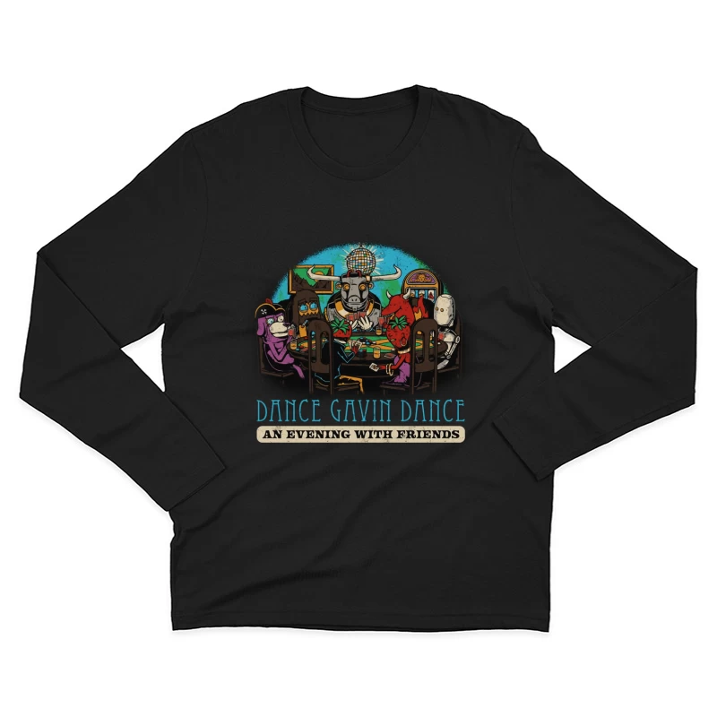 Dance Gavin Dance: Cartoon Characters Playing Poker Under Disco Ball Male Long Sleeve T-Shirt