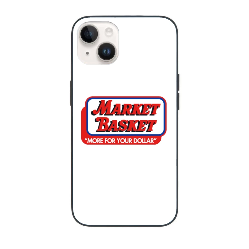 Vintage Market Basket Supermarket Logo with Slogan "More For Your Dollar" iPhone Case