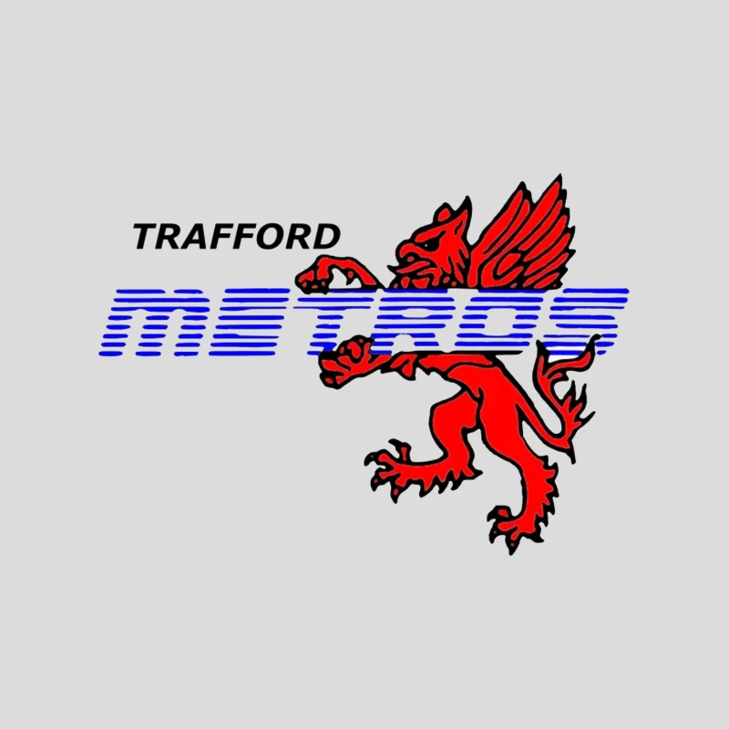 Trafford Metro Transit Logo with Red Heraldic Dragon Baseball Cap