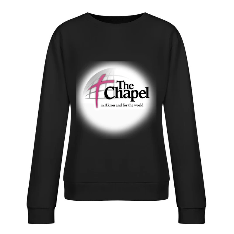 The Chapel Church Logo with Pink Cross - Akron Religious Organization Female Pullover Sweatshirt