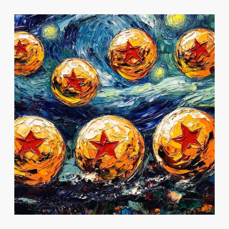 Dragon Ball Meets Van Gogh: A Starry Night of Anime Fusion Pin