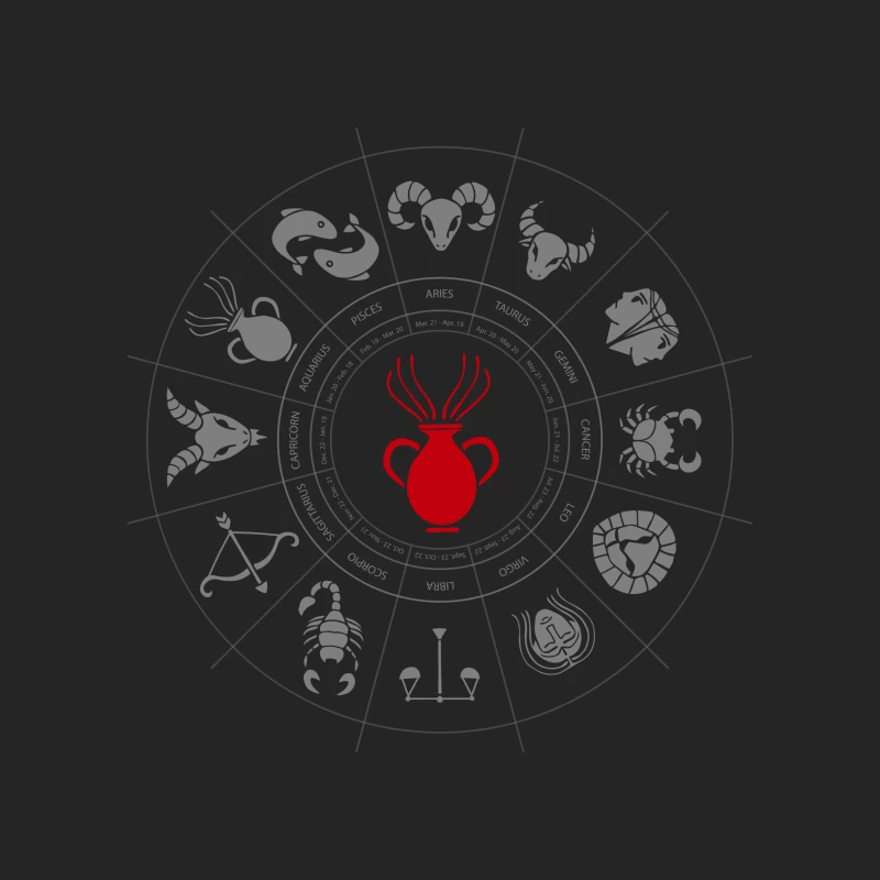 Aquarius Zodiac Male Pullover Sweatshirt