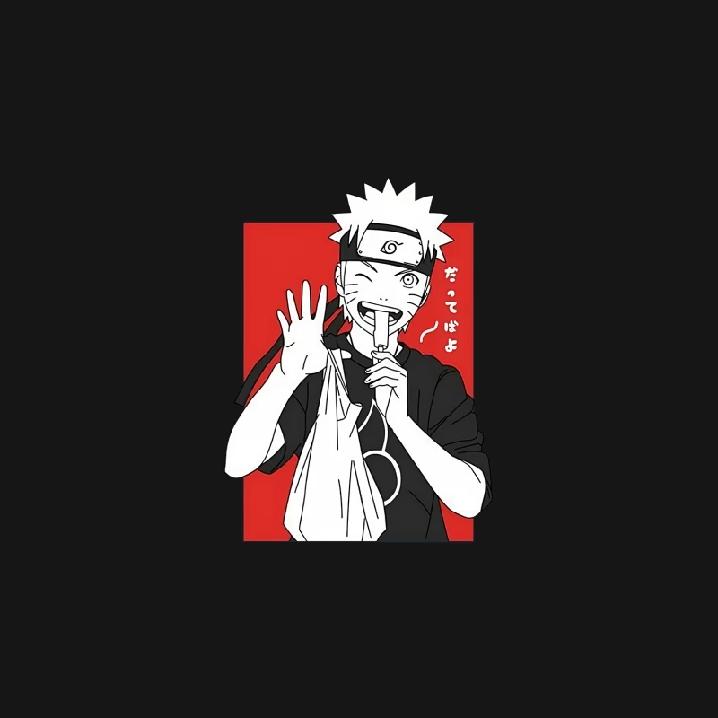 Anime-Charakter mit Einkaufstüte Herren Langarm T-Shirt