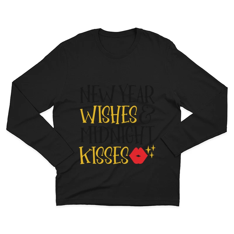 Vœux de Nouvelle Année et Baisers de Minuit Homme Manches Longues T-Shirt
