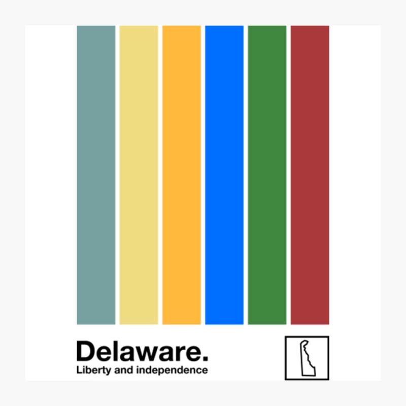 Delaware   Original Minimalist Artwork Poster Design Pin