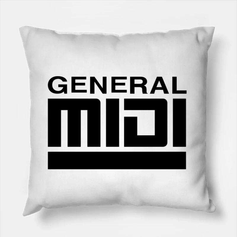 General MIDI Digital Audio Technology Logo Throw Pillow