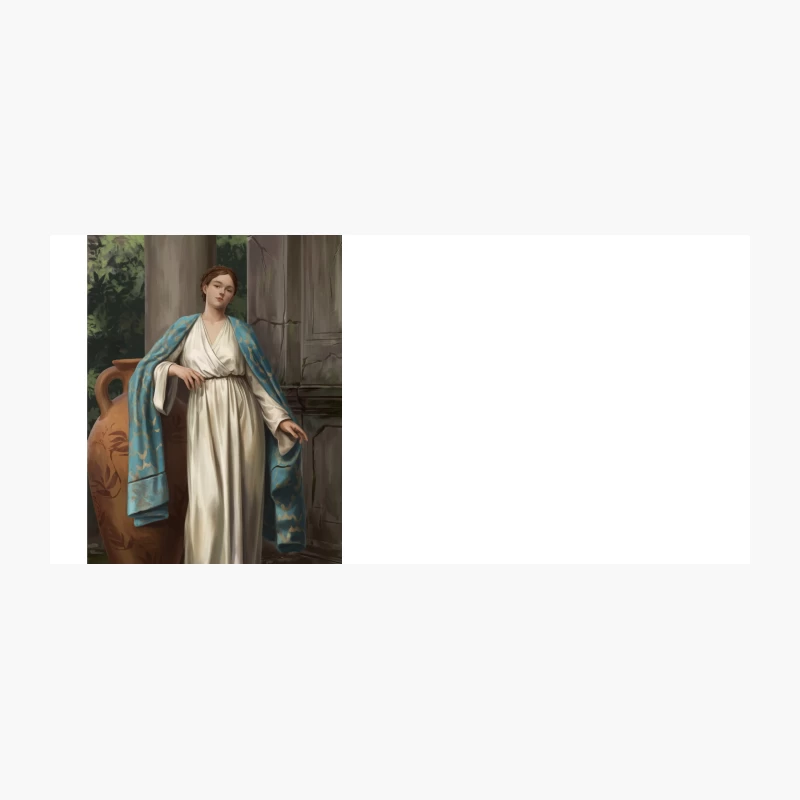 Classical Painting of Grecian Woman in White Robe and Blue Cloak Coffee Mug