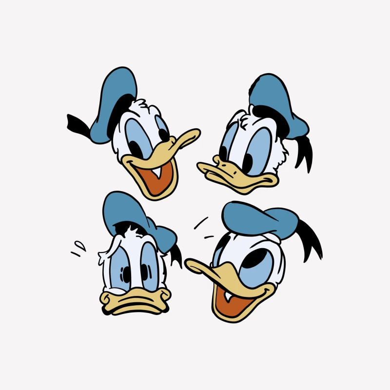 Donald Duck Köpfe mit unterschiedlichen Ausdrücken Herren T-Shirt