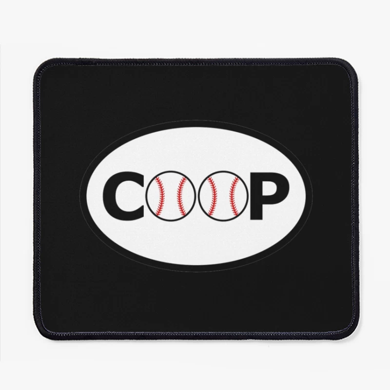 Baseball-Themed COOP Logo Design Mouse Pad